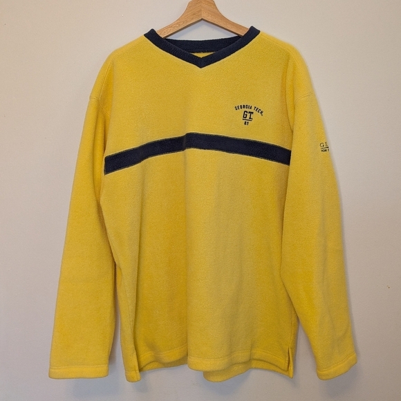 Gear For Sports Other - Vintage Georgia Tech Fleece Yellow And Blue Large Oversized Sweatshirt GEAR